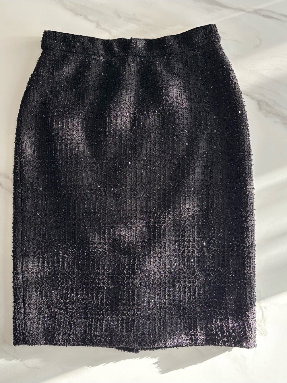 Ann Taylor Black Sequin Pencil Skirt Sz 4